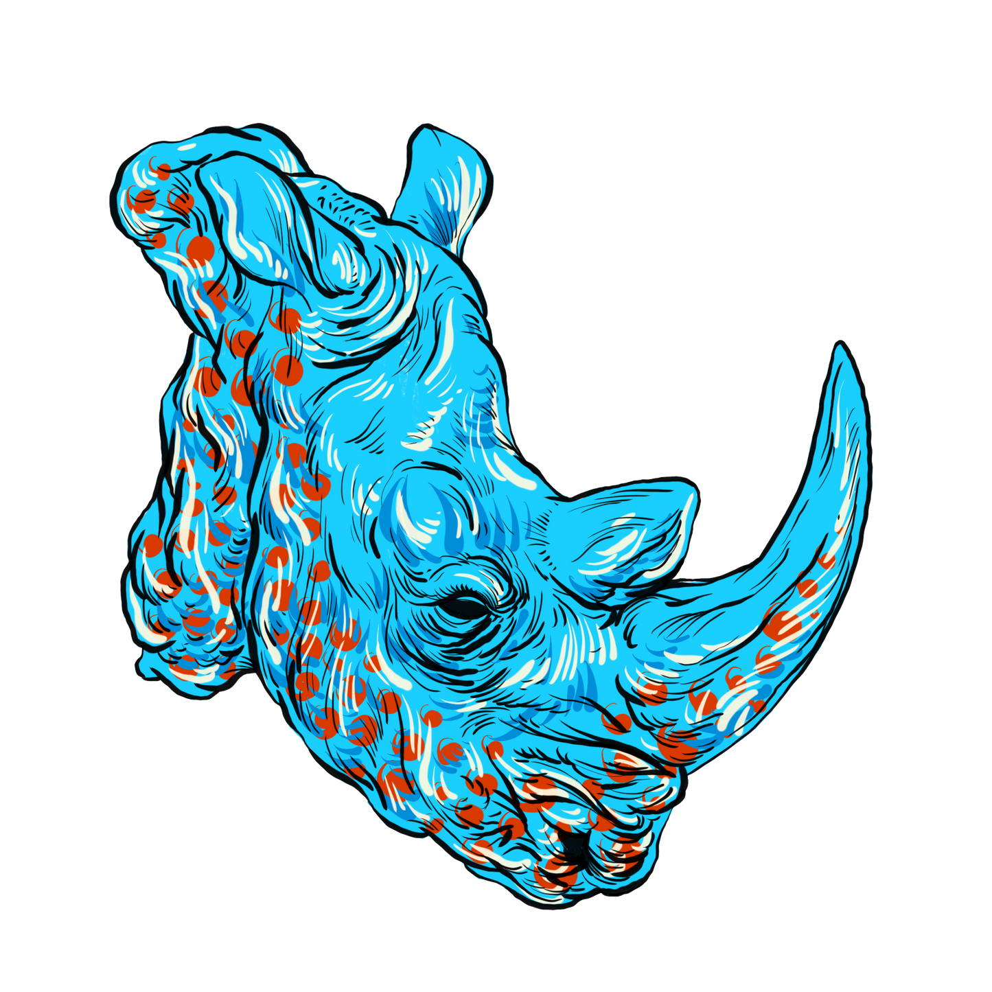"Blue Rhino" Sticker